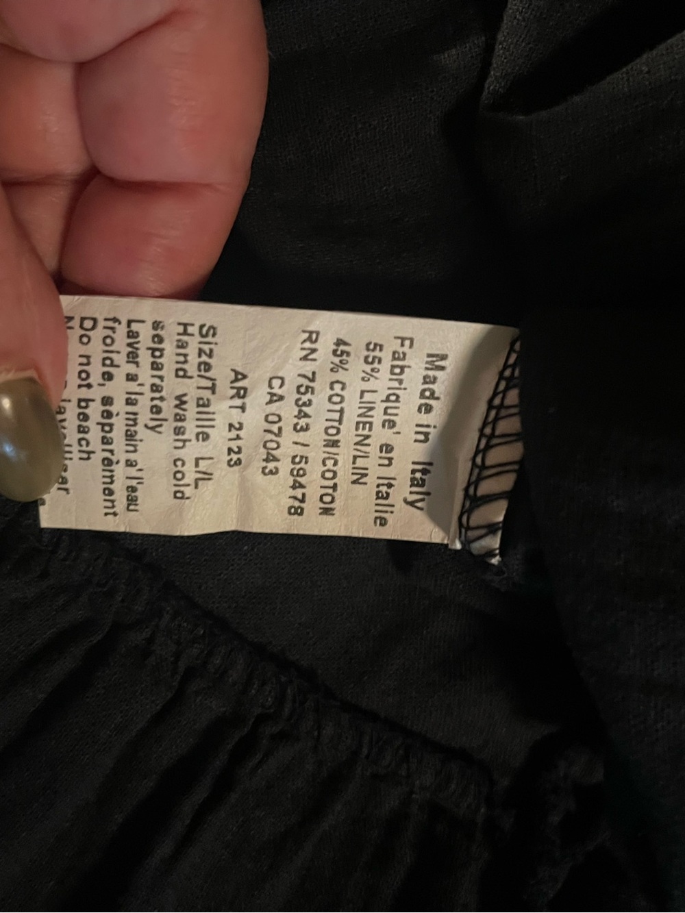 Terzo Millennio Italy Linen Cotton Midi Dress – Navy Blue – Size Large - Picture 3 of 6